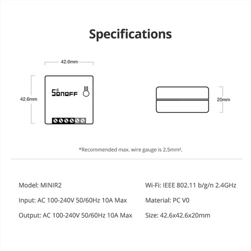 Imagen 9 de 9 de 2 Unidades Sonoff Minir2 Itead Bricolaje 2 Vías Wifi Smart S