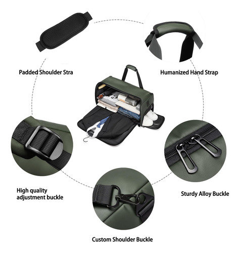 Bolsa De Viaje Para Ropa Moulyan Convertible Con Compartimen