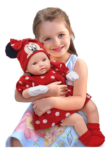 Boneca Vinil Minnie Mouse Classic Dolls Recém Nascida Disney