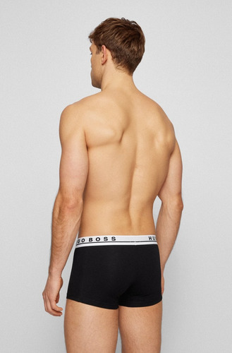 Calzones Boxer Trunk Hugo Boss 3 Pack Algodón Negro Original