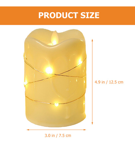 Lámpara De Vela Navideña Con Luz Led, Vela Sin Llama Christm