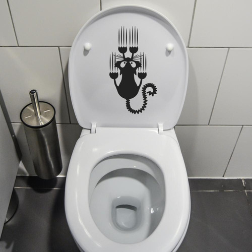 Imagen 2 de 3 de Vinilo Para Baño-gato