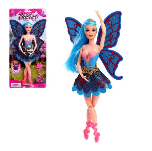 Boneca Com Asas Ballet Articulada 30cm