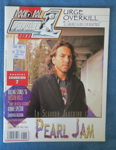 Pearl Jam Rolling Stones Revista Popular 1 España 2007 Exc