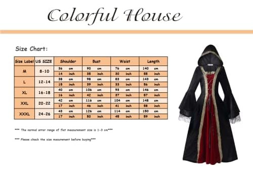 Colorful House Womens Medieval Renaissance Princess Retro Ve