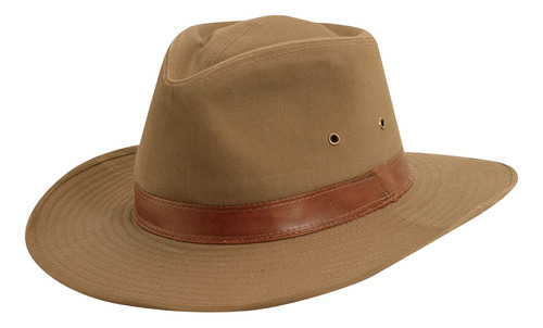 Dorfman Hat Co. Men's Twill Outback Hat X-large Bark