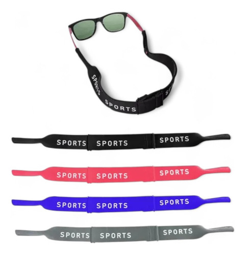 Sujeta Anteojos Ajustable De Neoprene Nautico Negro