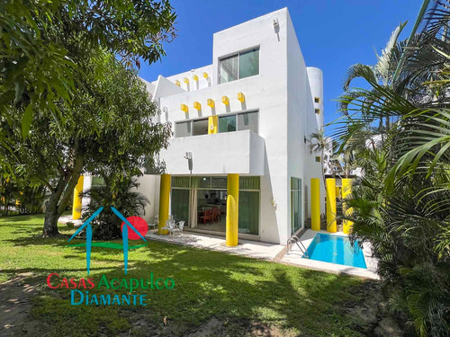 Cad Xcaret 15. ¡escápate Al Paraíso! Casa Con Alberca Privada, Jardín Y Club De Playa En Acapulco Diamante