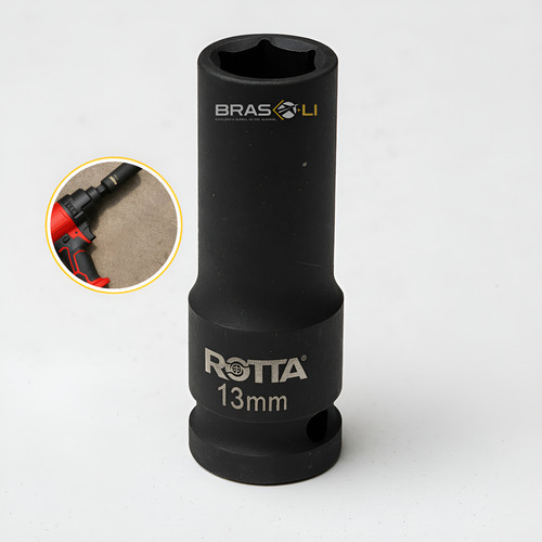 Soquete Impacto Longo 13mm 1/2 Pol Cr-mo Sextavado Rotta376