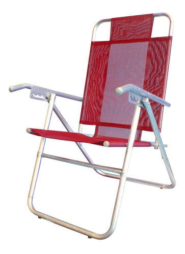 Imagen 1 de 5 de Reposera Aluminio 5 Posiciones Silla De Playa Camping Jardin
