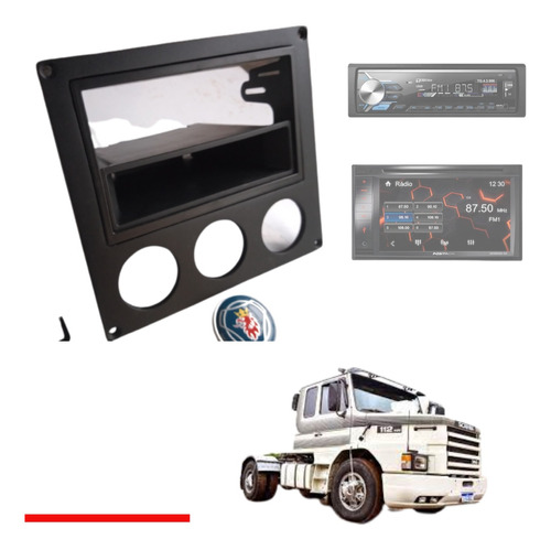 Moldura Para Som 1din/dvd/2din. Scania 112/113 Painel Reto