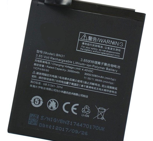 Kit Batr.ia Compatível Mi A1/ Mi 5x/ Note 5a/ Mi S2 Testada
