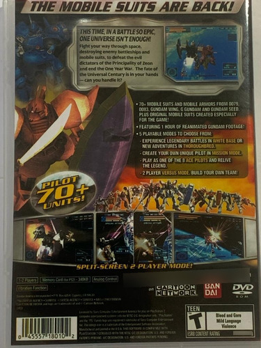 Gundam: Encounters In Space Ps2 Capa E Poster Ps2
