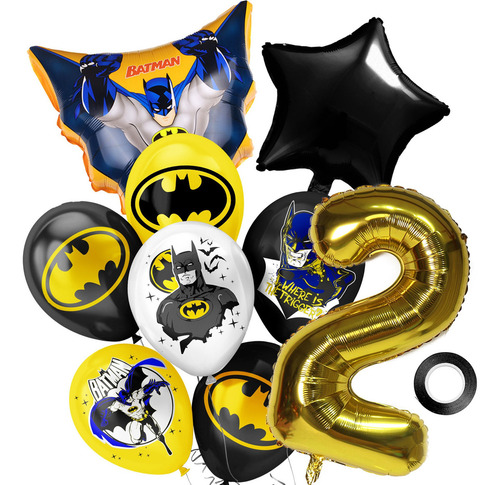 Kit Fiesta Batman Globos De Cumpleaños Decoración Color Number 2