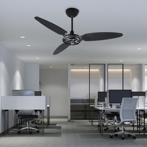 Ventilador de teto Ventisol Comercial preto com 3 pás de plástico, 96 cm de diâmetro 127 V