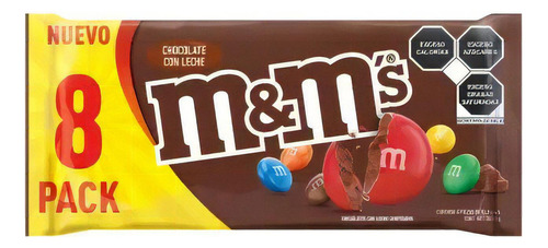 Chocolates Con Leche M&m's Pack 8 Pzas De 43.8 G C/u
