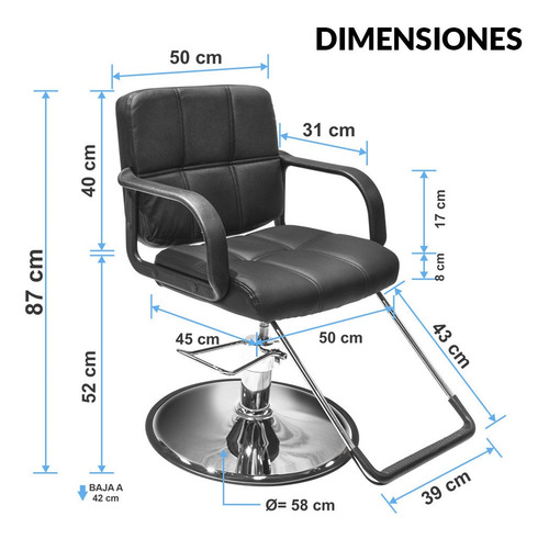 Imagen 2 de 9 de Sillon Barbero Peluqueria Silla Barberia Estetica Rudo