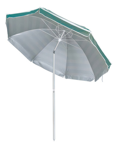 Sombrilla articulada de aluminio grande para piscina, 260 cm, a rayas, color verde