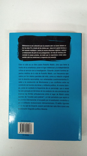 Rodolfo Walsh La Palabra Y La Accion - Eduardo Jozami (Usado)