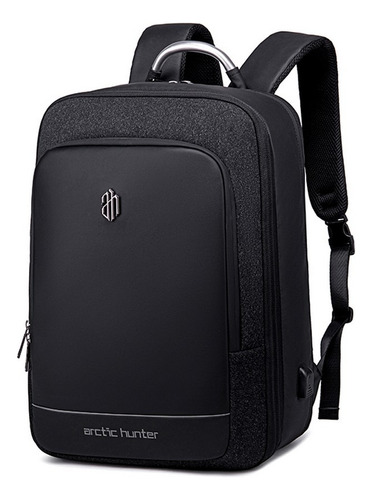 Mochila Pasta Executiva Multifuncional Reforçada Notebook Cor Preto Desenho Do Tecido Liso
