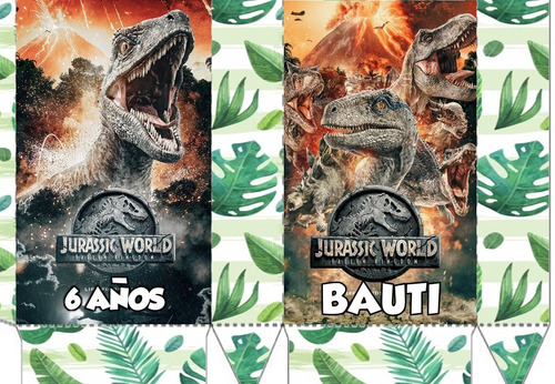 10 Bolsitas Golosineras Con Cordon Jurassic Park Word Dino