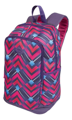 Mochila Escolar Sestini Magic Magic Cor Violeta  Design Triagulos 23.49l