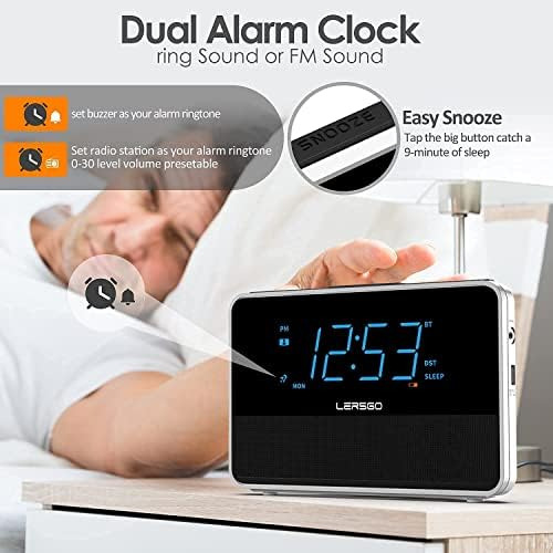 Lersgo Reloj Despertador Radio Bluetooth V50 Altavoz Con Hd