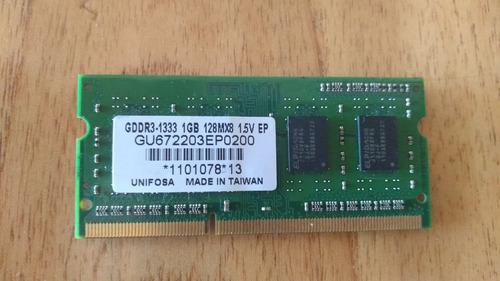 Memoria Ram Ddr3 De 1 Gb. Marca Unifosa (Usado)