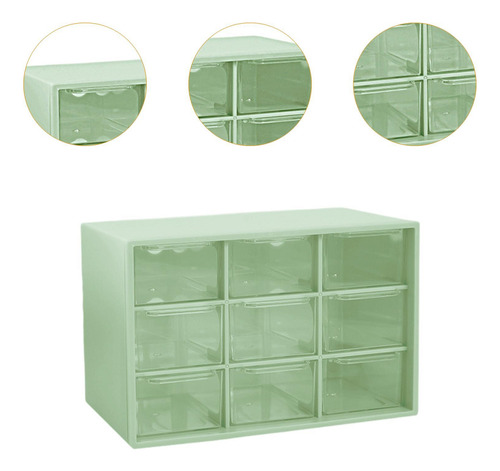 Mini Drawer Organizer Jewelry Storage Box Large Green
