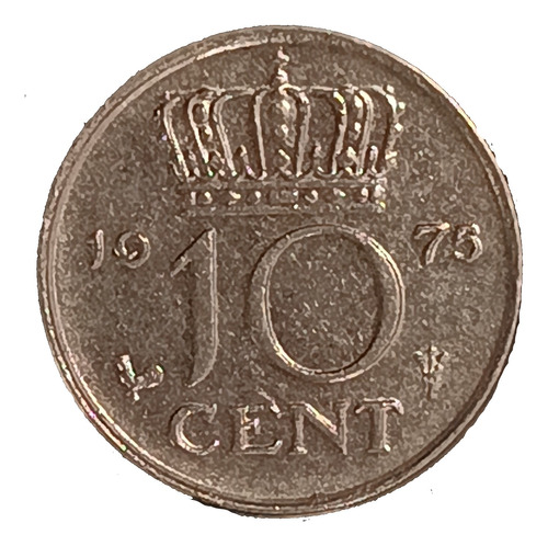 Holanda 10 Cents 1975 Excelente Km 182 Reina Juliana