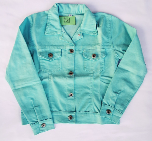 Campera Tiki Jeans Verde Agua Niña Infantil Talles 2 Al 16