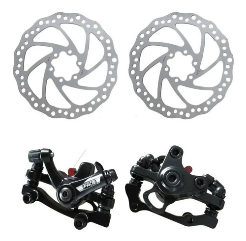 Kit Freio A Disco Bike Completo Rosca Gts Mecanico Preto