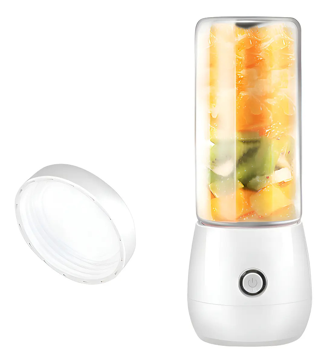 Mini Liquidificador Portátil Tomate 450ml Branco Com Carga USB