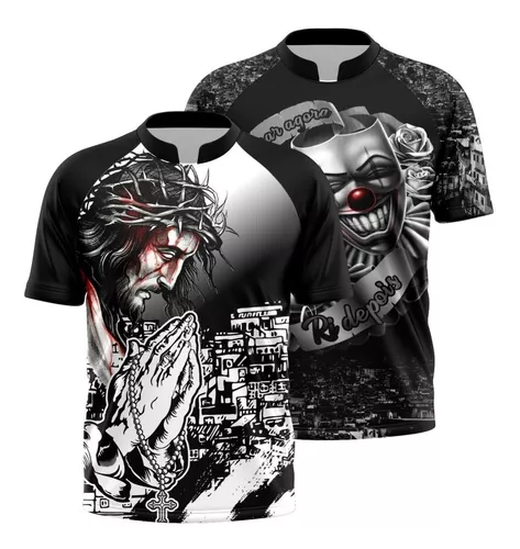 KIT 2 Camisa De Quebrada Mandrake Masculina Metralha Joker Grau Camiseta de  Favela - Branco