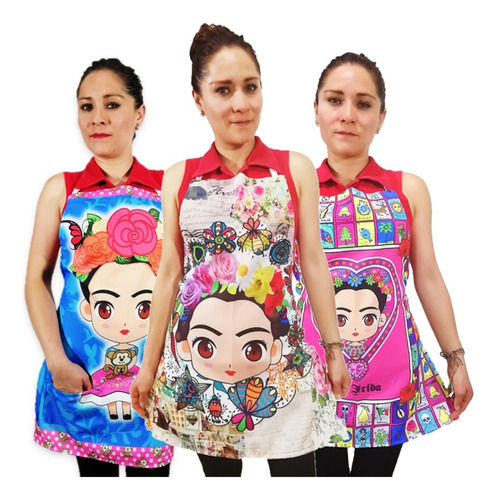 15 Mandiles Delantal Frida Kahlo Lele Cupcakes Lotería