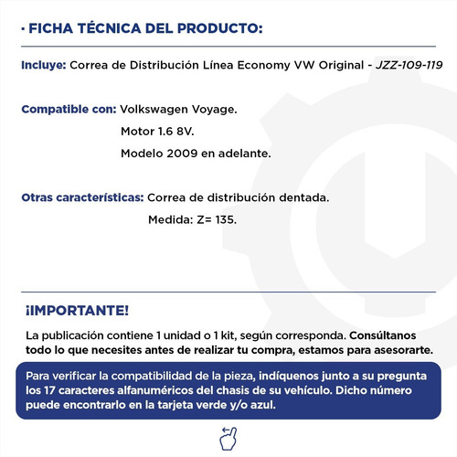 Correa Distribucion Voyage Vw Original Economy