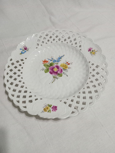 Plato Decorativo Porcelana Meissen (ii) No Se Envia Blanco (Usado)