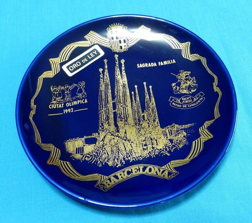 Antiguo Plato Barcelona Olimpiadas 1992 Igle Sagrada Familia