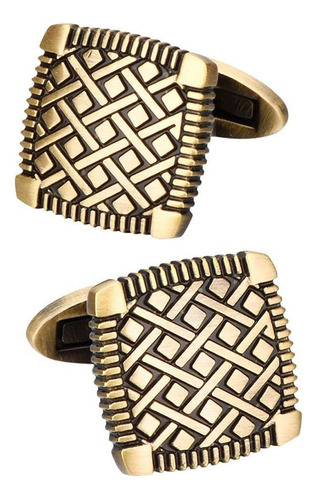 1 Par De Hombres Camisa De Esmoquin De Bronce Cuff Studs Oro