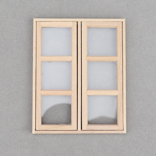 Xfw3 Ventana De Casa De Muñecas Con Decoración De Madera, B