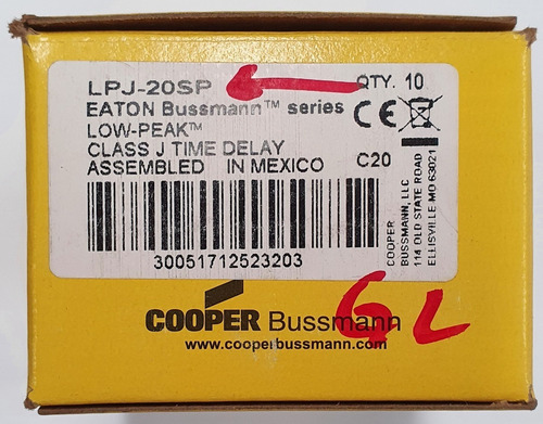 Lpj-20sp Bussmann Fusible 20a 600v