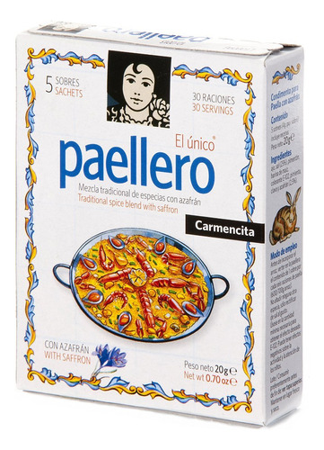 Paellero Paella Condimento De Espana (5 Paquetes) Paquete De