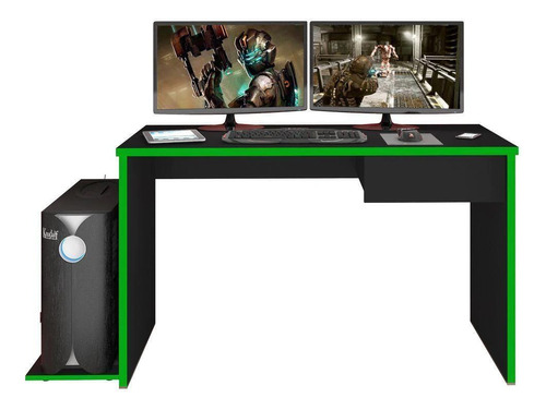 Mesa Para Computador Notebook Desk Game Drx 8000 Preto/verde