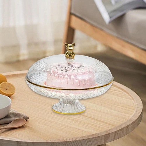 Pastel De Placa De Fruta Stand With Dome Clear Versátil