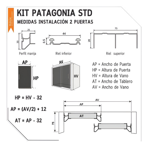 Kit Herraje Placard Ducasse Patagonia Classic 3 Mts 2 Ptas