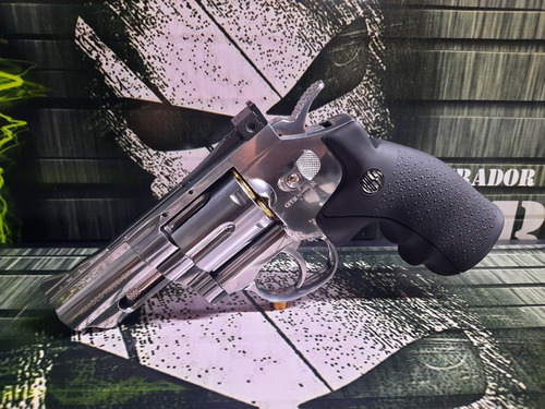 Imagem 2 de 9 de Airgun Pistola Revólver Rossi Cromado 708s 2 Polegadas Novas