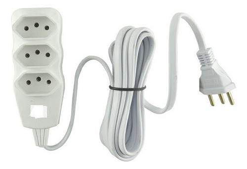 Extensão Tripolar 2p+t 127/220V 3 Metros Branco 10a Dolce Home