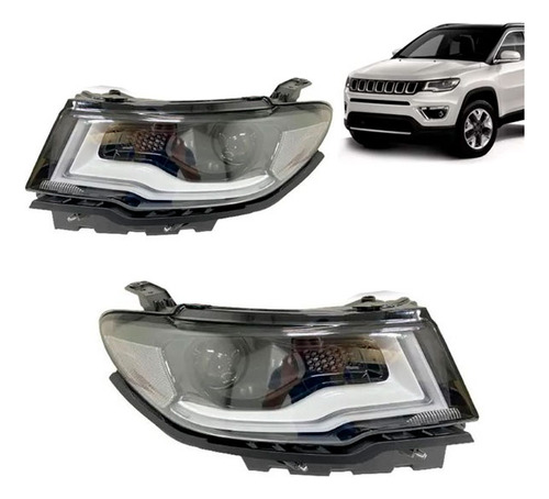 Par Farol Compass 17 18 19 20 21 Elétrico Com Motor Com Led