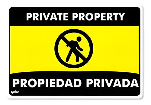 Señal Propiedad Privada Prohibido Ingreso 35 X 24 Cm !!!!!!!