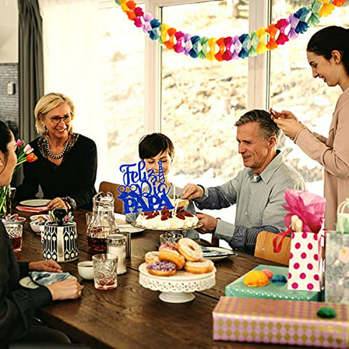Decoración Para Pastel Feliz Día Del Padre, Azul Brillante